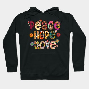 Vintage Peace Hope Love Retro Hippie Design Hoodie